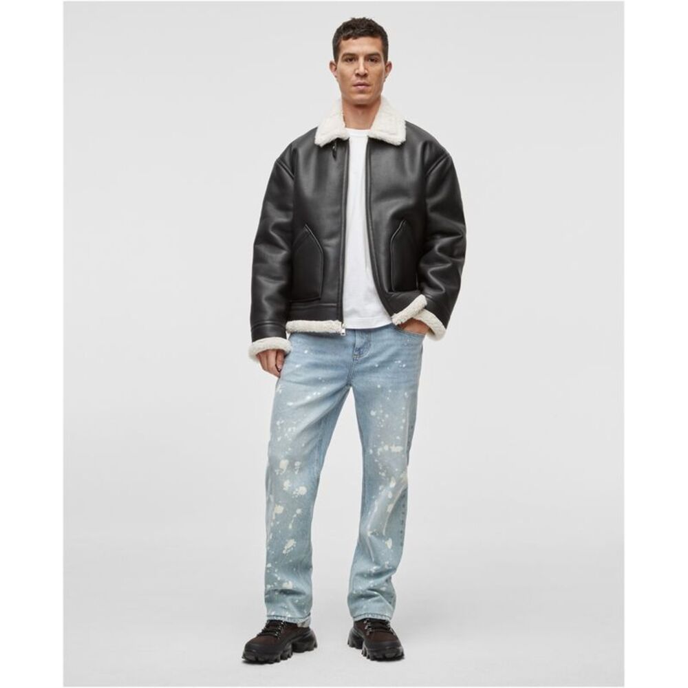 Mode Of One Mens Faux-Sherpa Aviator Jacket, NWT